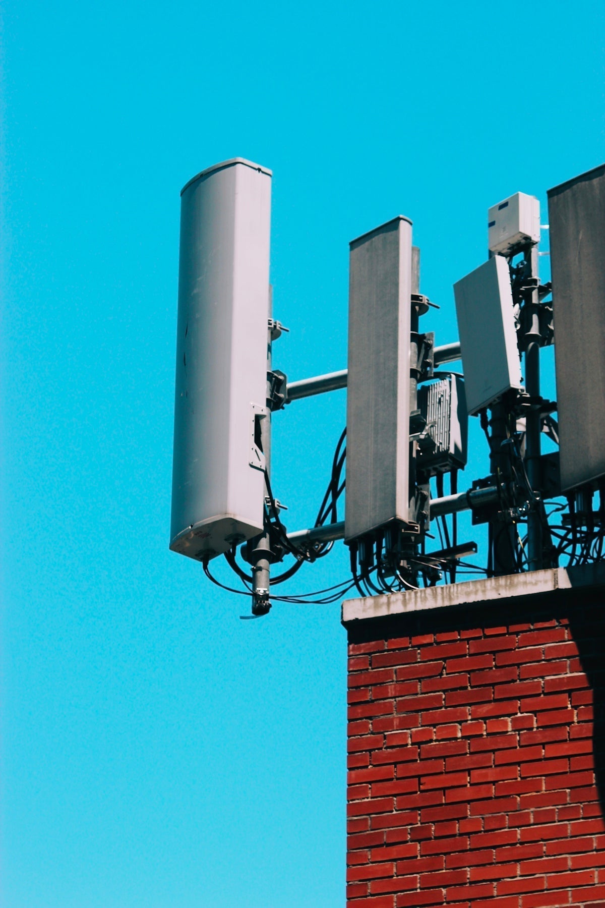 black and gray electric post