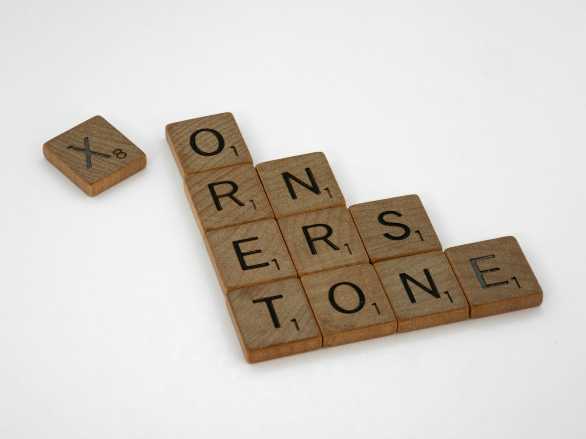 scrabble tiles spelling letters on a white surface