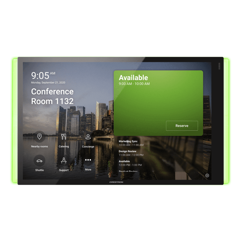 Get Crestron 10.1 in. Room Scheduling Touch Screen for Microsoft Teams® Software, Black Smooth, includes one TSW-1070-LB-B-S light bar from Malaysia Distributor - vnetwork